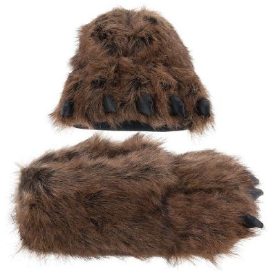 Grizzly Bear Paw Slippers for Women and Men