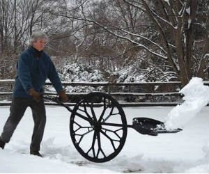 snow shoveling wheel