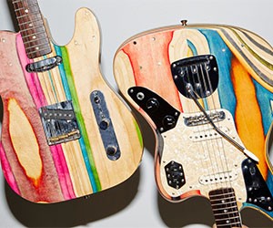 Guitars made from old skateboards