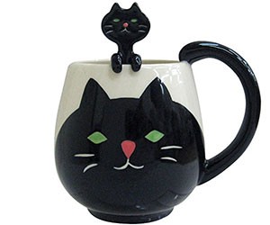 Decole Cat Manmaru Mug + Spoon