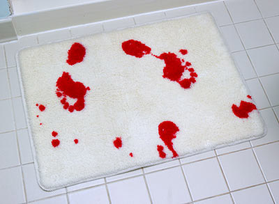blood bath door mat