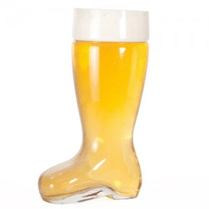 1L Glass Beer Boot Mug