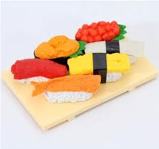 sushi eraser set