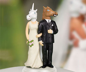 Unicorn & Horse Wedding Cake Topper