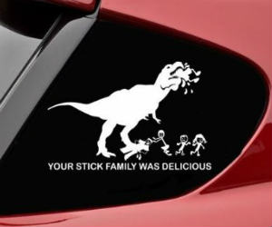 T-Rex Eating Stick Family Sticker