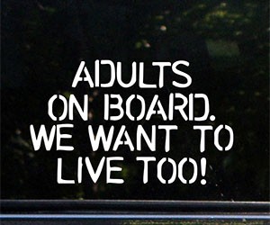 Adults On Board Car Decal