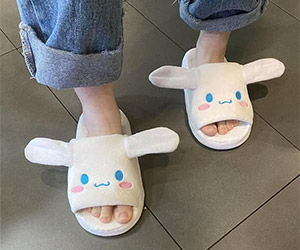 Fuzzy Slippers with Moving Ears